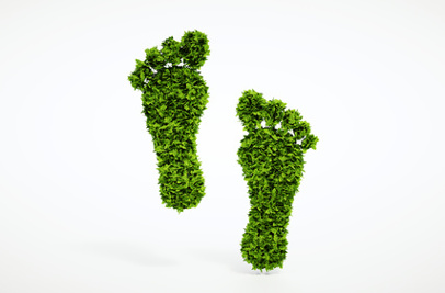 Isolated 3d render ecological footprint symbol with white background