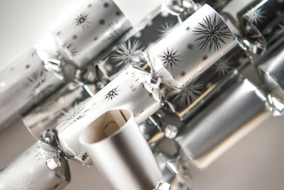 still life image of christmas crackers